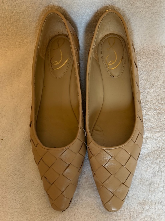 Sam Edelman Shoes - Sam Edelman Woven Pointed-Toe Flats in Light Tan